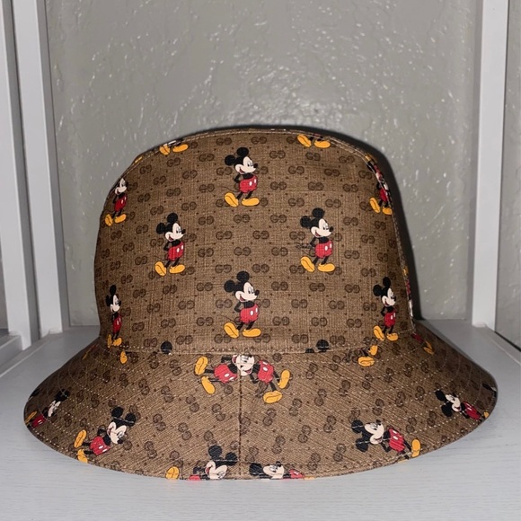 🔥 SOLD 🔥 AUTHENTIC GUCCI X MICKEY GG SIGNATURE MONOGRAM BUCKET HAT SZ M HTF - Picture 5 of 11